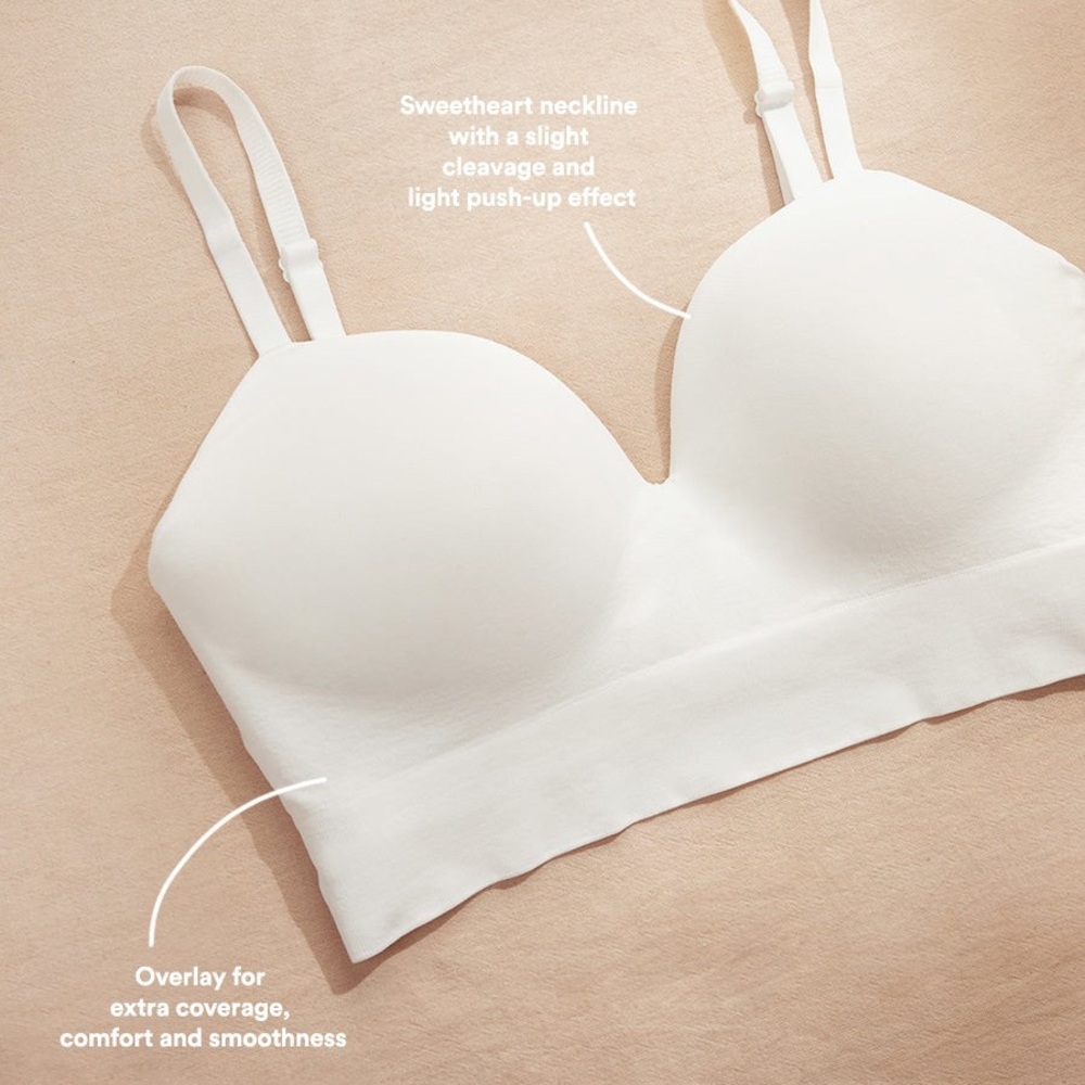 Truekind NWT Large Supportive Comfort Wireless Shaping Bra White 10210